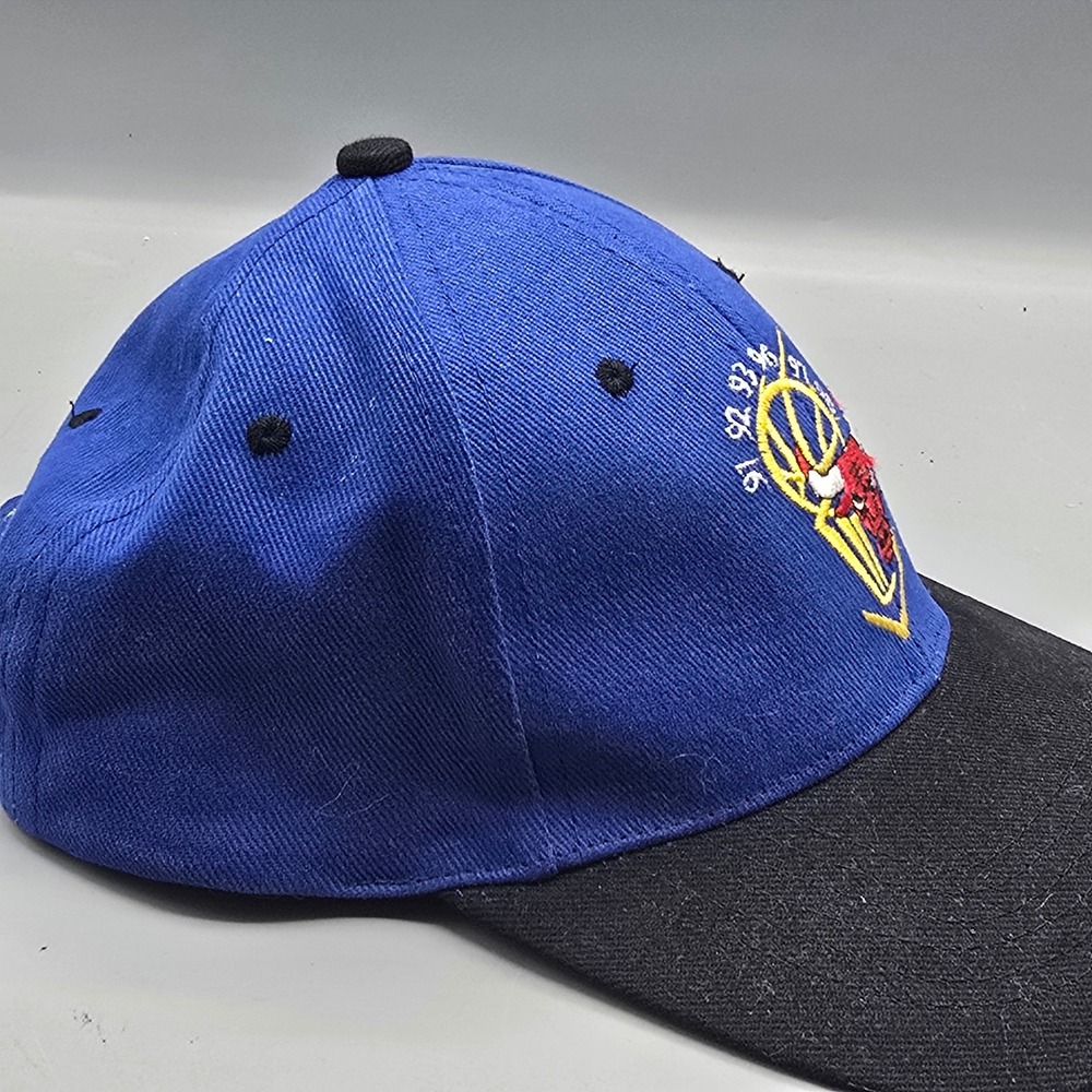 Vintage Chicago Bulls Championship Hat Blue Black Kick10 Pro Gear NBA Cap 90s - Picture 4 of 13